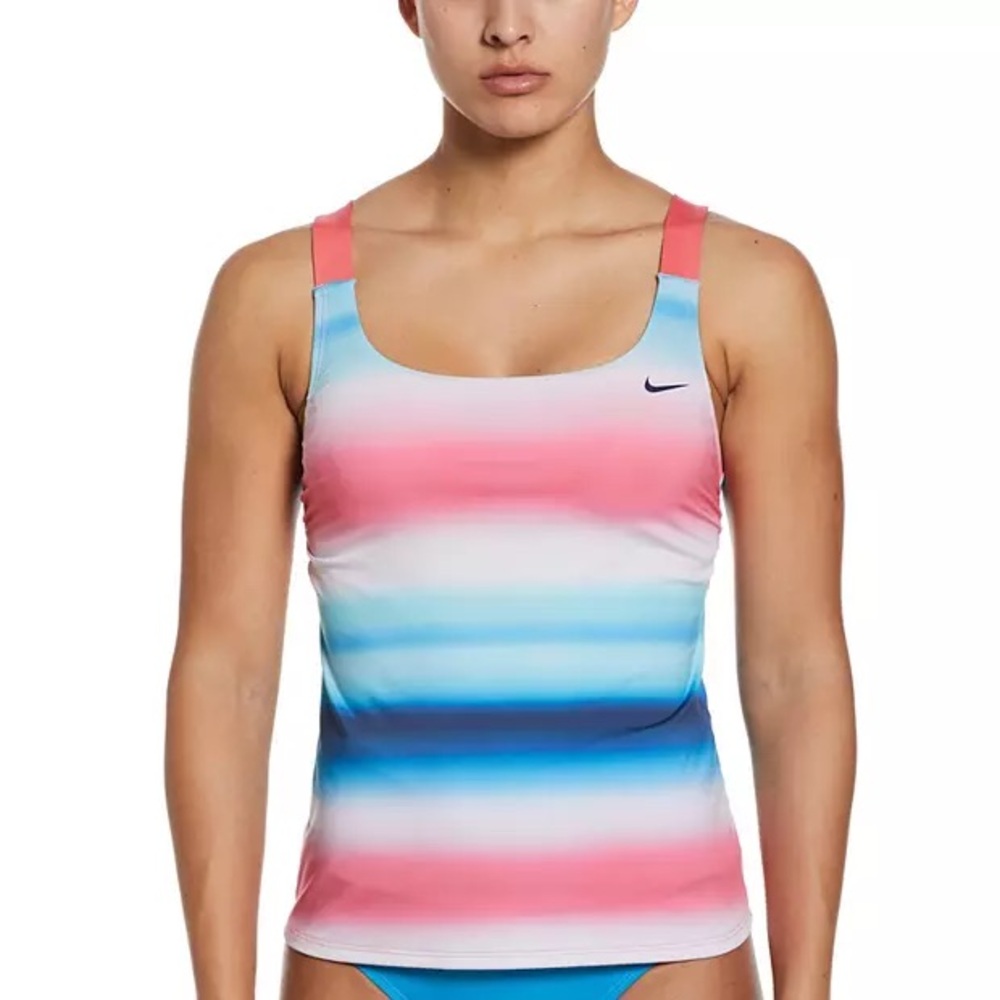 Nike Women's Gradient Sports Bra - Pink and Blue